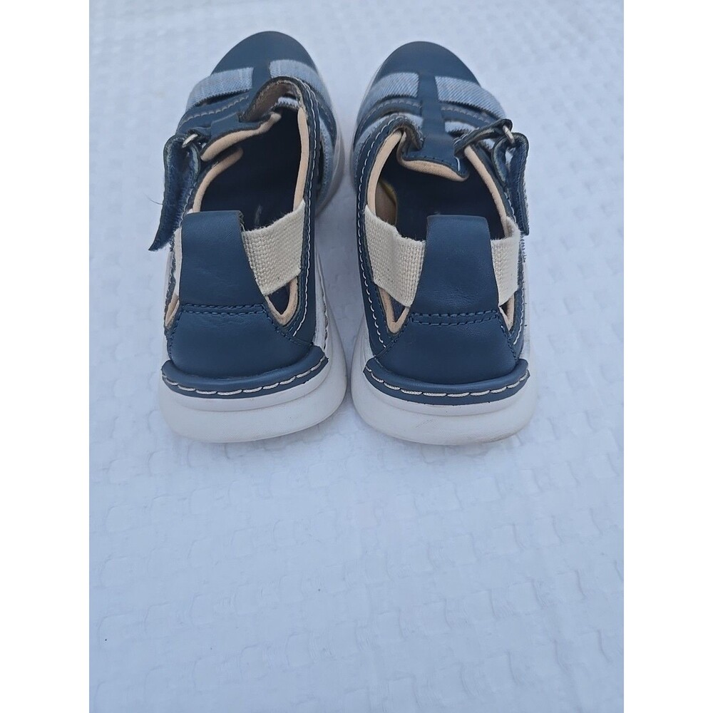 Clarks Teagan Step Leather Walking Sandal Blue Grey Women's Size 8.5M - Picture 5 of 9